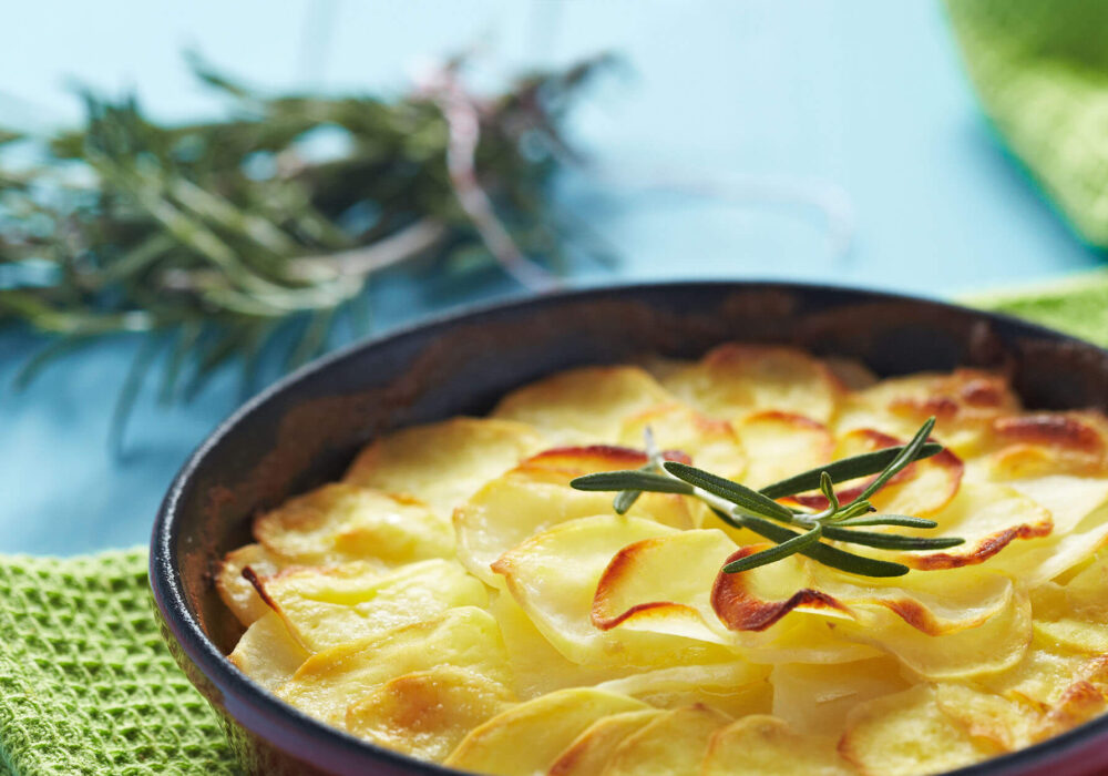 Gratin di patate e asparagi bianchi