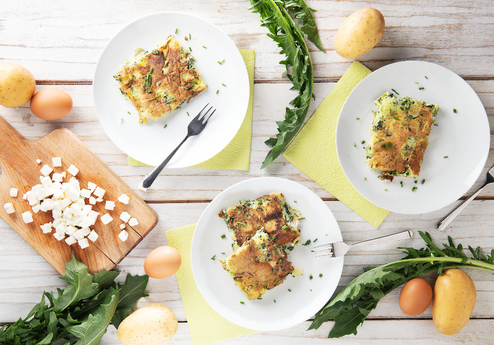Frittata saporita di patate Montagnine ed erbette