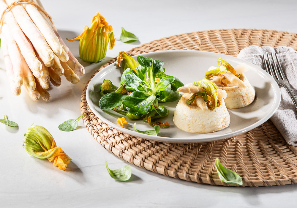 Flan di asparagi bianchi di Zambana