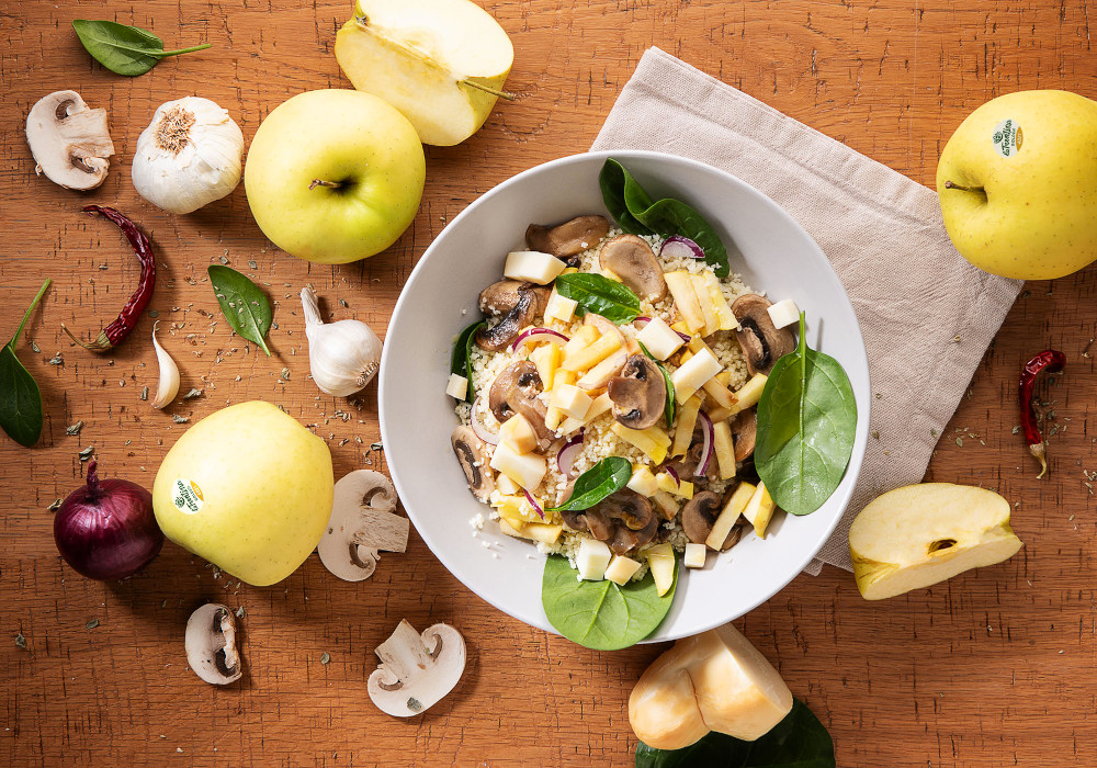 Cous cous con mele e champignon