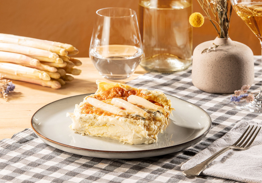 Lasagna di farro al forno con asparagi di Zambana