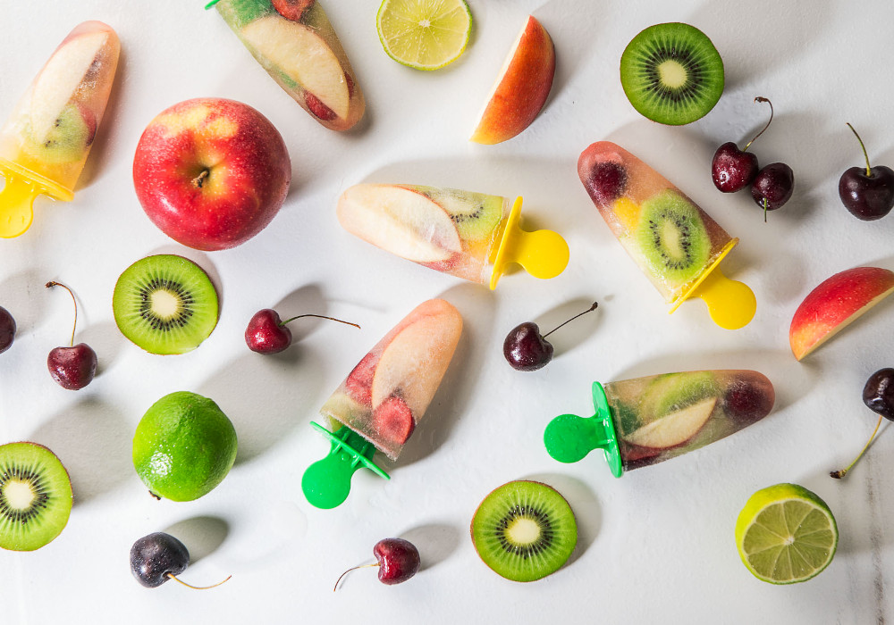 Ghiaccioli alla frutta con vino moscato