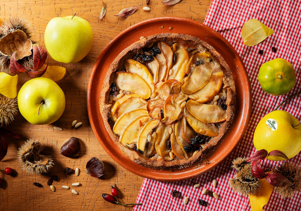Crostata con farina di castagne e mele