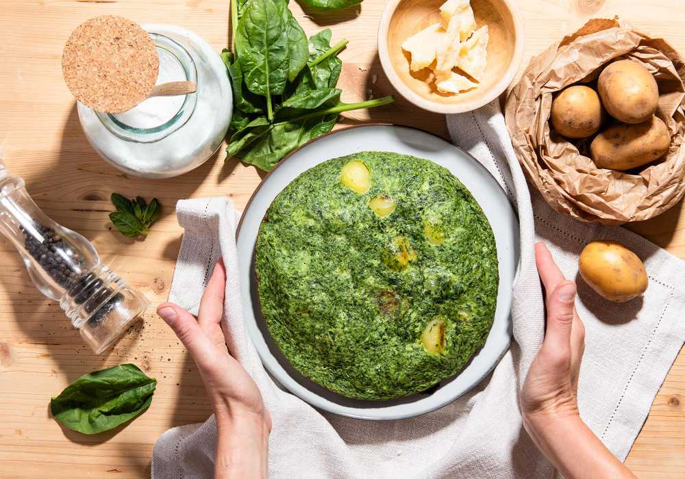 Frittata verde con patate Montagnine novelle