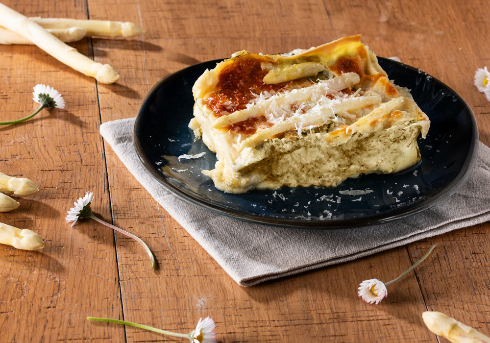 Lasagne al forno agli asparagi bianchi