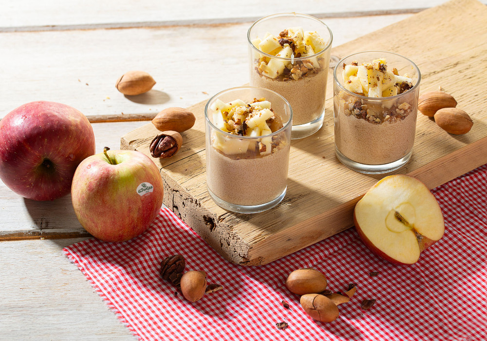 Crema fredda di mele, latte e semolino
